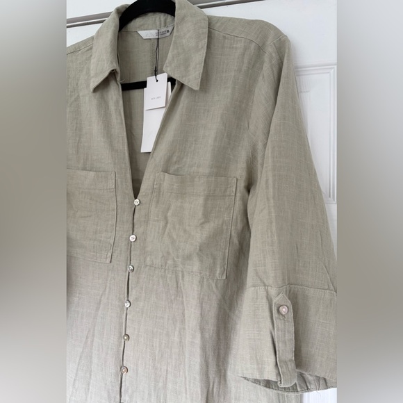 ZARA LINEN SHIRT DRESS
Color : LIGHT KHAKI * Size : S - Picture 7 of 8